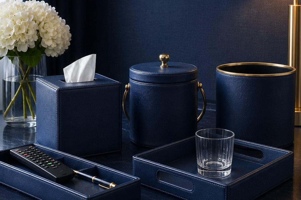 MARK guest room bin, ice bucket and tray set with gold detailing — Ajman, UAE