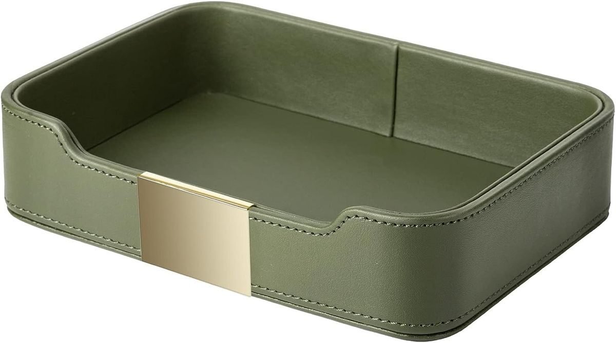 Fabric-finish jewellery tray with contrast stitching — MARK UAE
